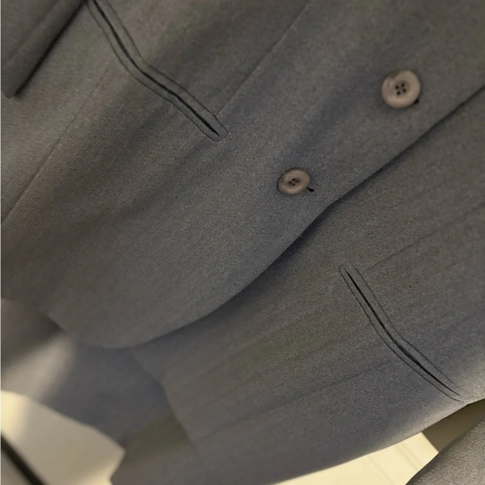 Vintage 2 Piece Blazer Dress Set Gray Size 10 - Picture 6 of 7